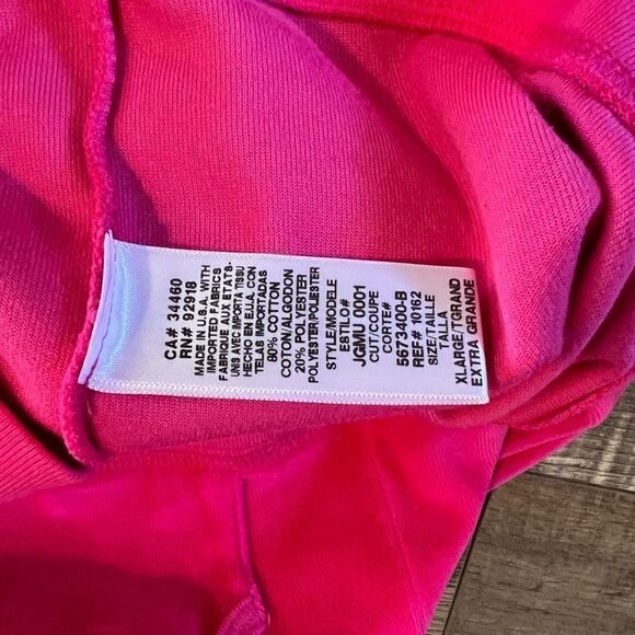 Y2K juicy couture velvet velour Barbie pink tracksuit top size XL bottom size m - Picture 7 of 14